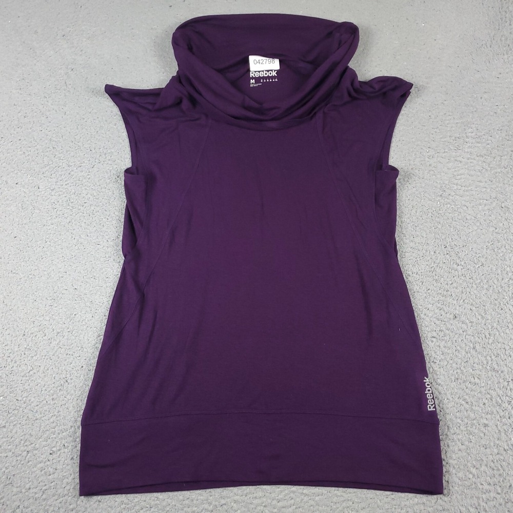 Reebok Sweater Womens Medium Purple Cowl Neck Sweatshirt Sleeveless